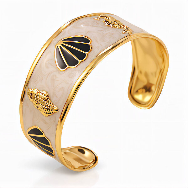 "Seashells" Bracelet, 18K Gold Plated Steel