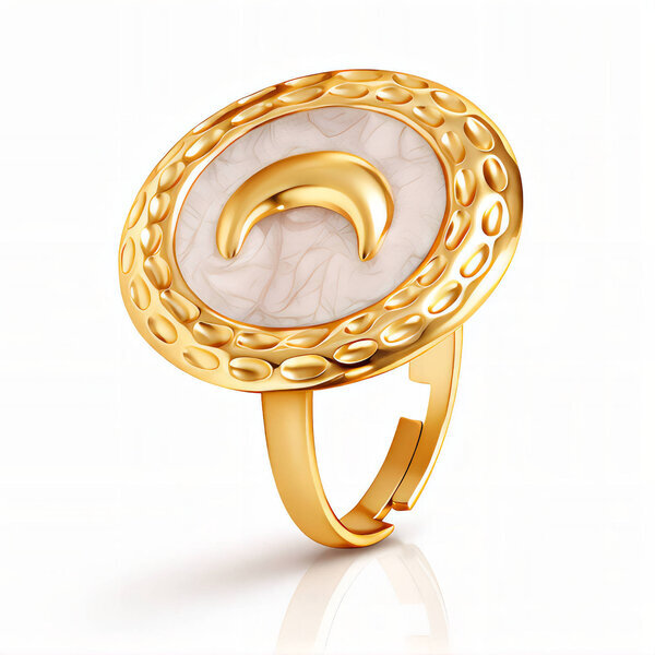 "Crescent" Ring, 18K Gold Plated Steel