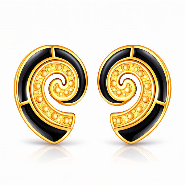 "Seashells" Earrings, 18K Gold Plated Steel