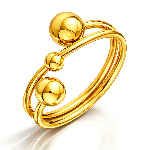 Ring, 18K Gold Plated Steel