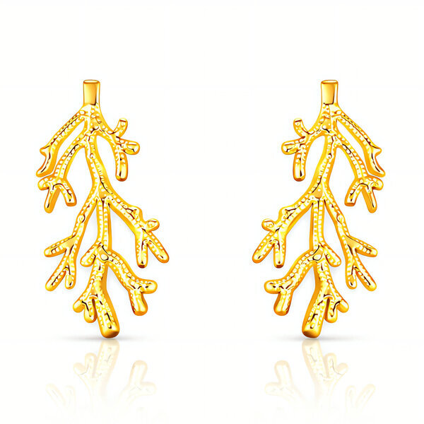 Earrings, 18K Gold Plated Steel
