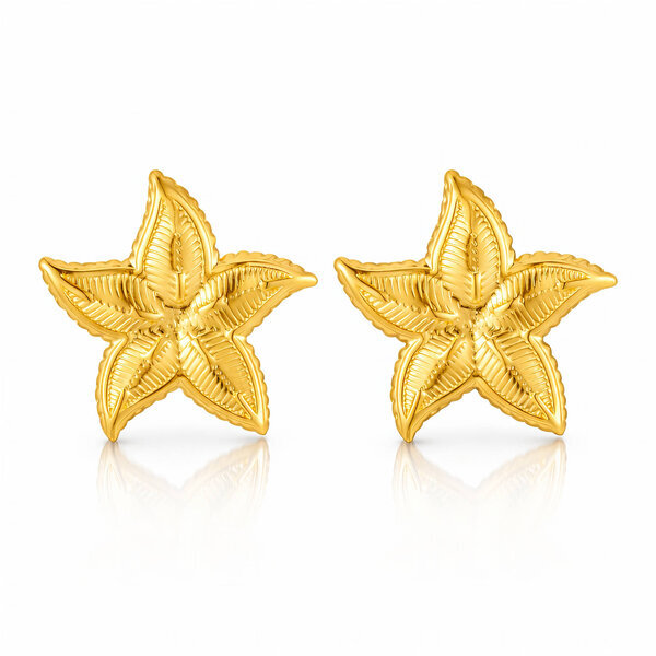 "Flowers" Earrings, 18K Gold Plated Steel