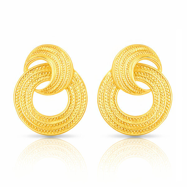 Earrings, 18K Gold Plated Steel