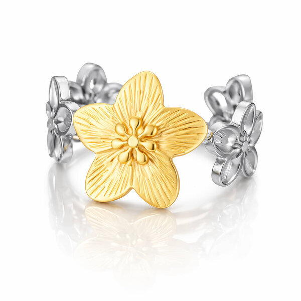 Ring, 18K Gold Plated Steel