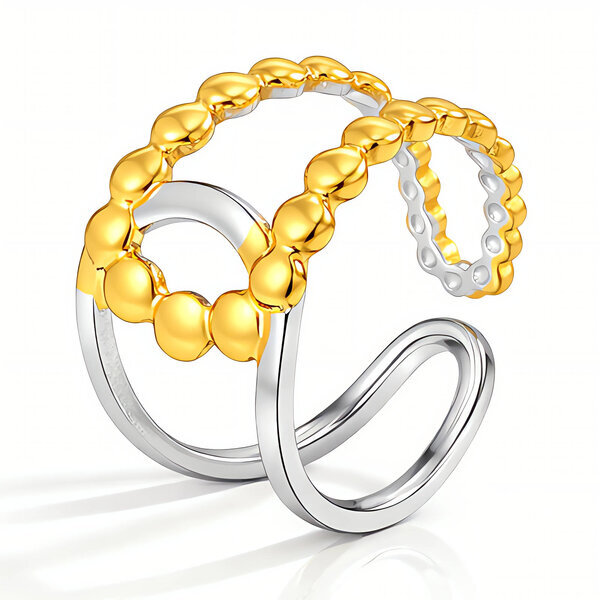 Ring, 18K Gold Plated Steel