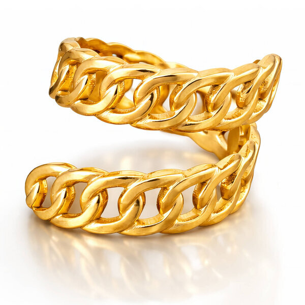 Ring, 18K Gold Plated Steel