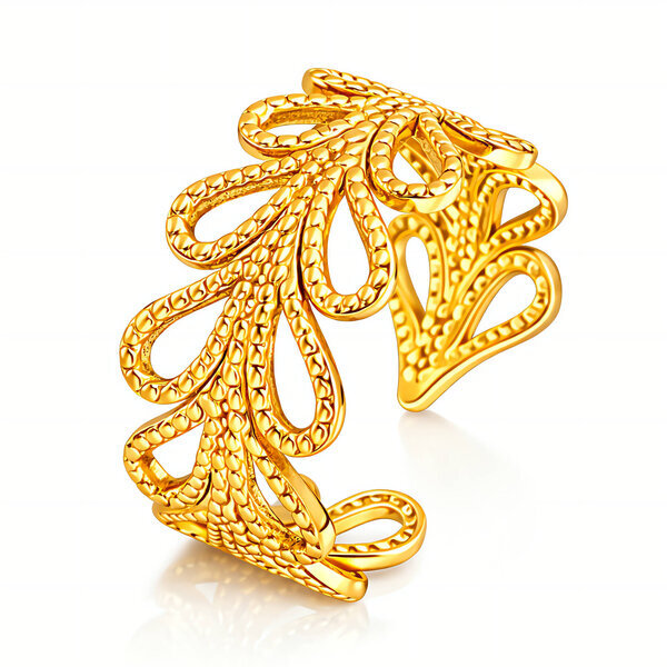 Ring, 18K Gold Plated Steel