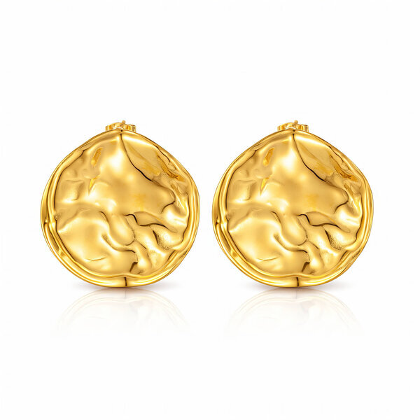 "Circle" Earrings, 18K Gold Plated Steel