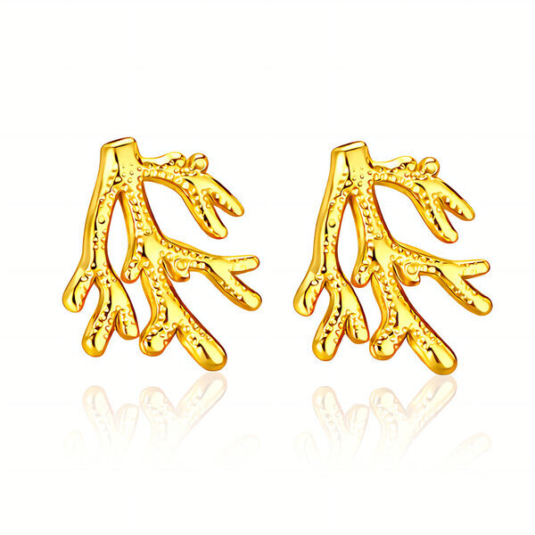 Earrings, 18K Gold Plated Steel