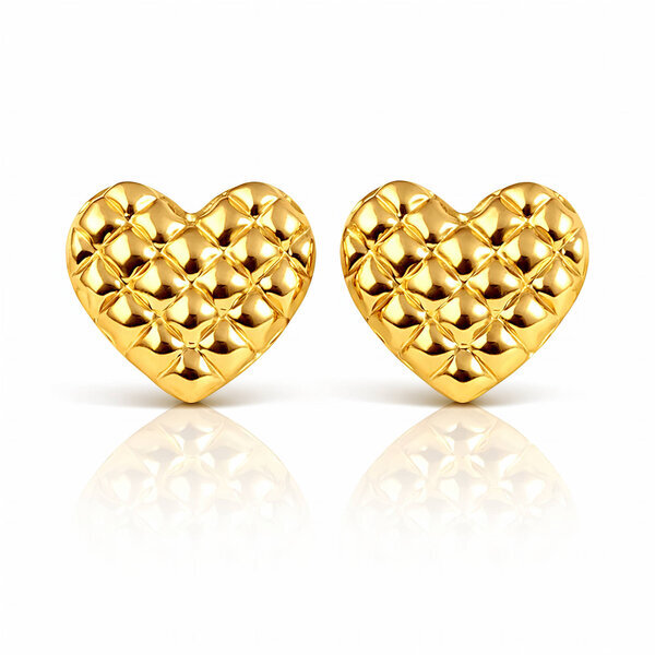 "Hearts" Earrings, 18K Gold Plated Steel