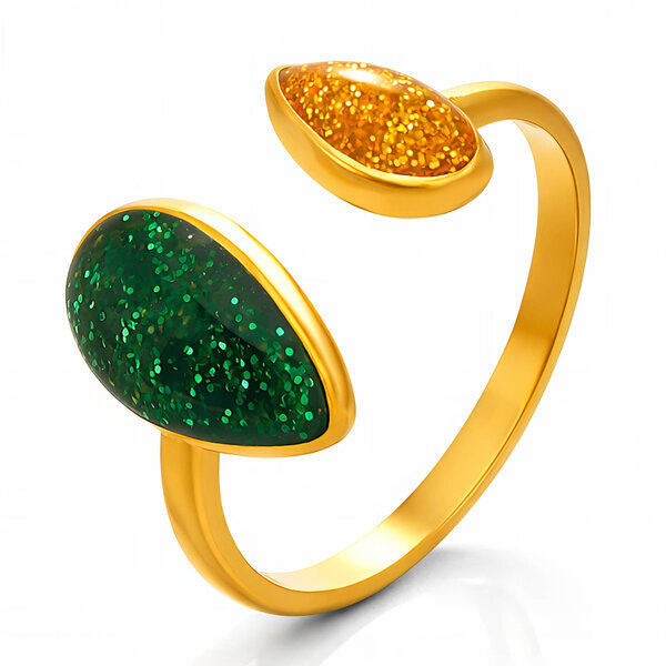 Ring, 18K Gold Plated Steel