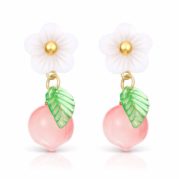 Earrings, 18K Gold Plated Steel