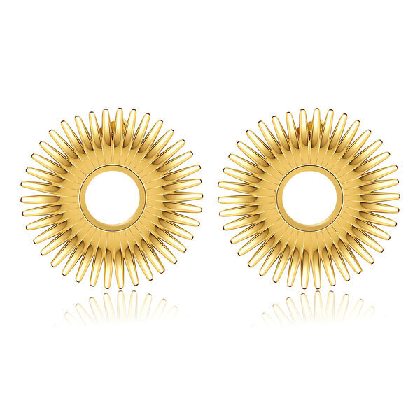 "Sunflower" Earrings, 18K Gold Plated Steel