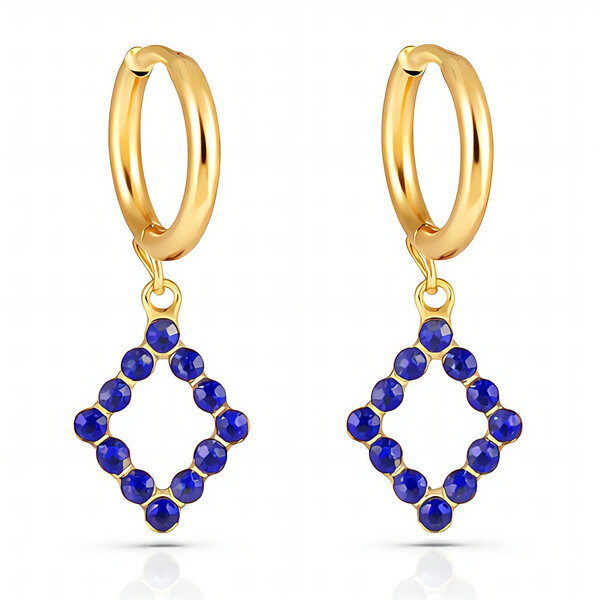 Earrings, 18K Gold Plated Steel