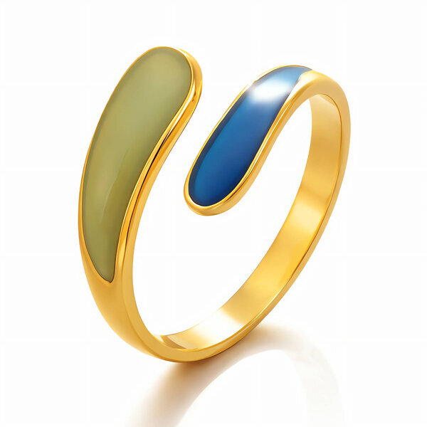 Ring, 18K Gold Plated Steel