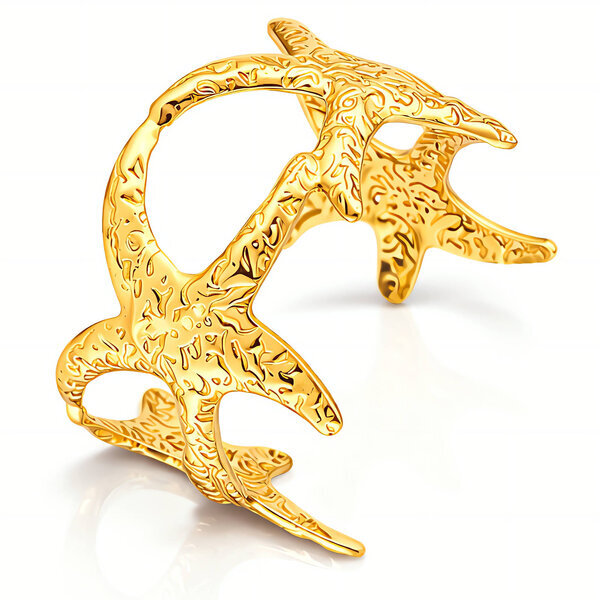 "Starfishes" Bracelet, 18K Gold Plated Steel