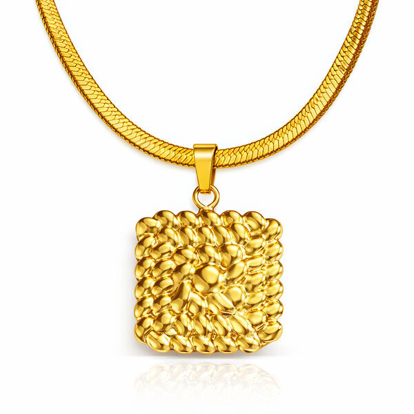 Necklace, 18K Gold Plated Steel