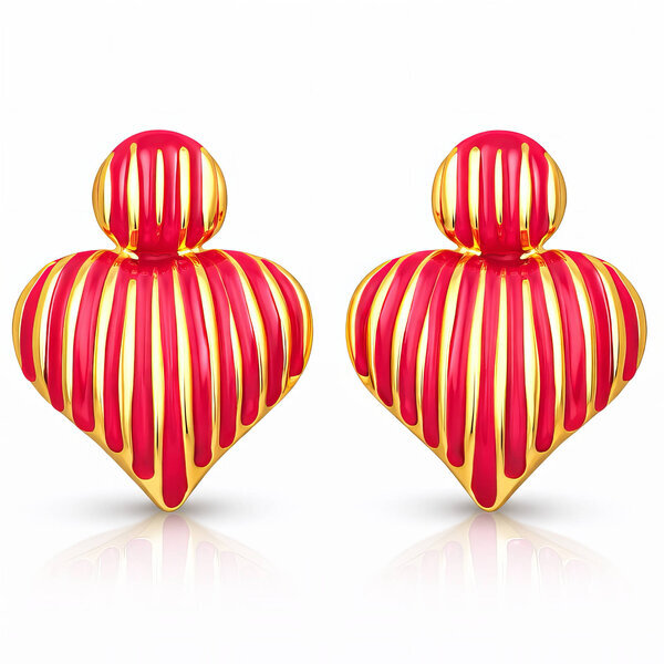 Earrings, 18K Gold Plated Steel