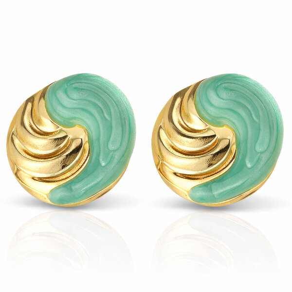 Earrings, 18K Gold Plated Steel