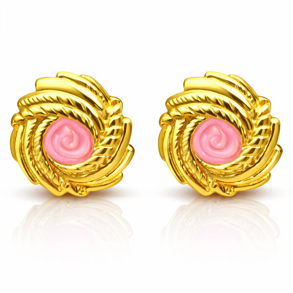 Earrings, 18K Gold Plated Steel