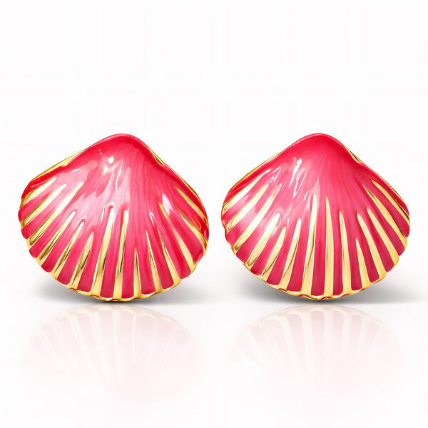"Seashells" Earrings, 18K Gold Plated Steel
