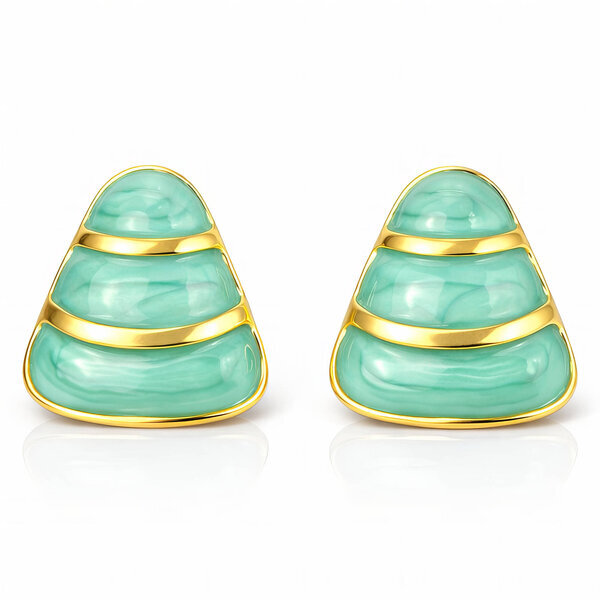 Earrings, 18K Gold Plated Steel