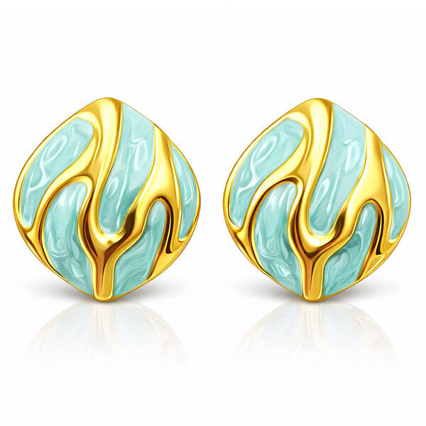 "Leafs" Earrings, 18K Gold Plated Steel