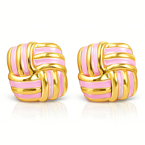 Earrings, 18K Gold Plated Steel