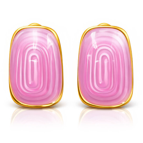 Earrings, 18K Gold Plated Steel