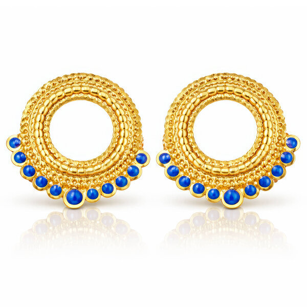 Earrings, 18K Gold Plated Steel