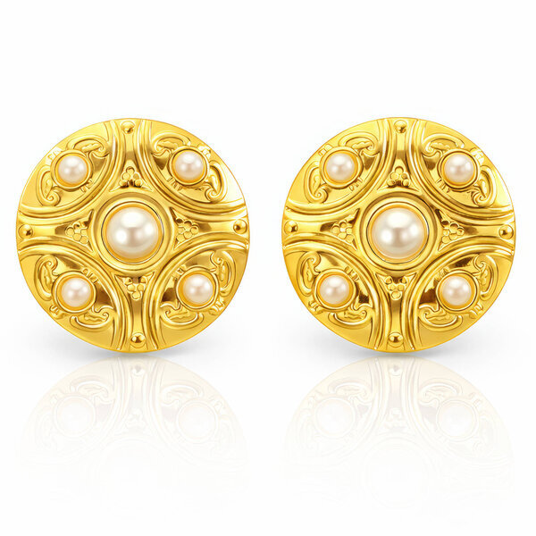 Earrings, 18K Gold Plated Steel