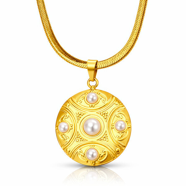 Necklace, 18K Gold Plated Steel