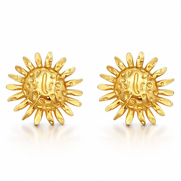 "Flowers" Earrings, 18K Gold Plated Steel