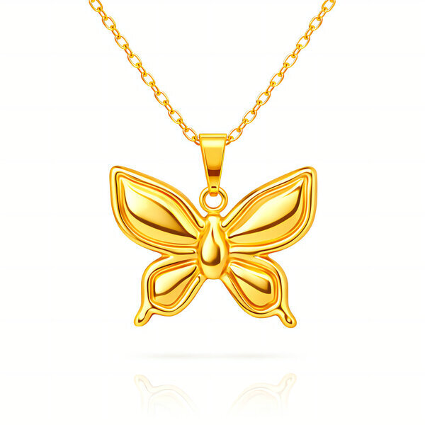 "Butterflie" Necklace, 18K Gold Plated Steel