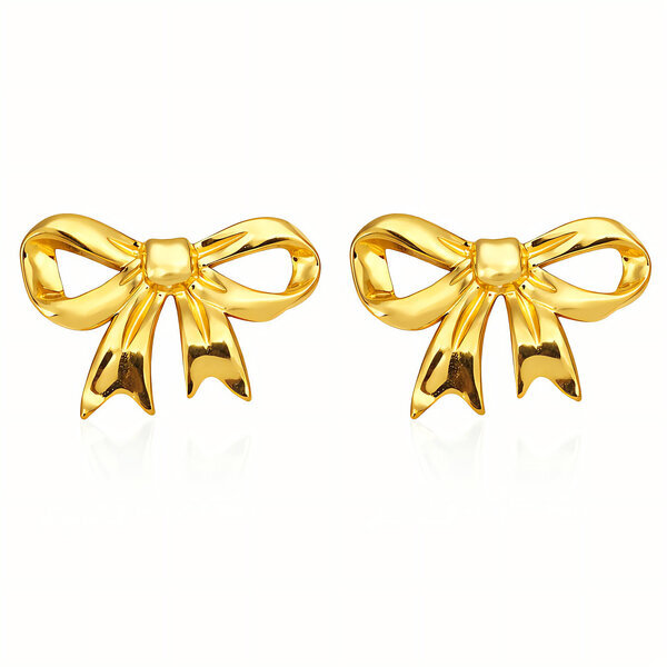 "Bows" Earrings, 18K Gold Plated Steel