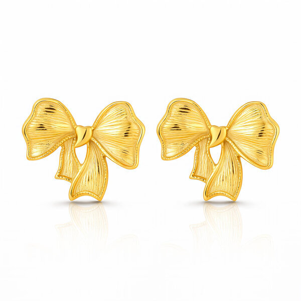 "Bows" Earrings, 18K Gold Plated Steel