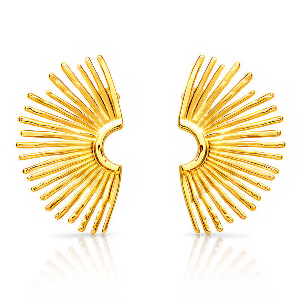 Earrings, 18K Gold Plated Steel