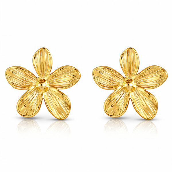 "Flowers" Earrings, 18K Gold Plated Steel