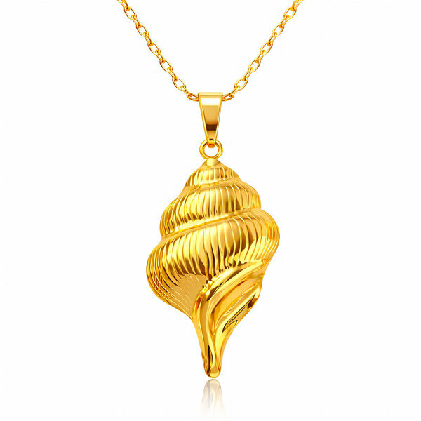 "Seashell" Necklace, 18K Gold Plated Steel