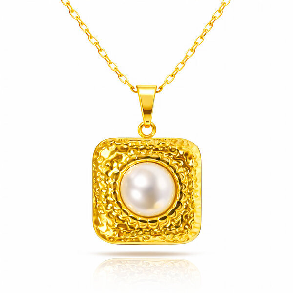Necklace, 18K Gold Plated Steel