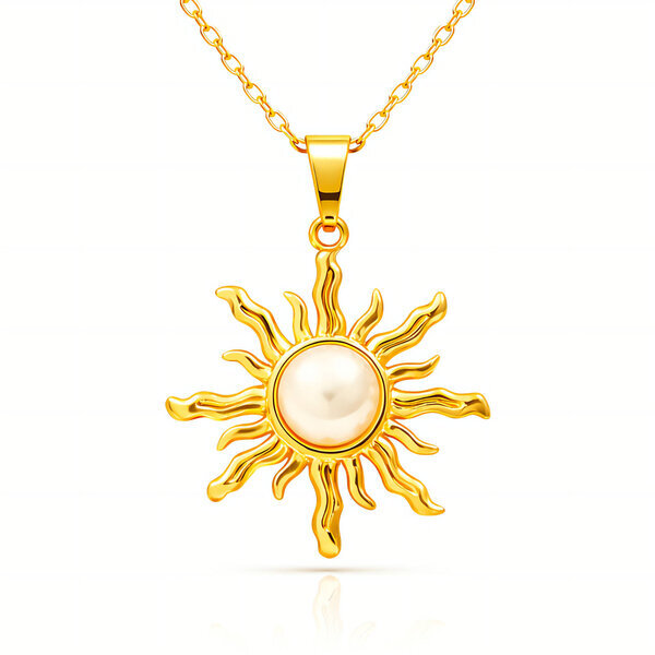 "Suns" Necklace, 18K Gold Plated Steel