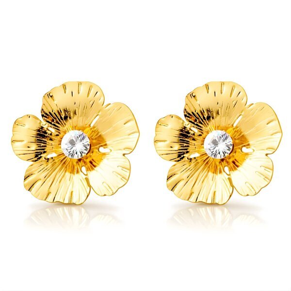 "Flowers" Earrings, 18K Gold Plated Steel