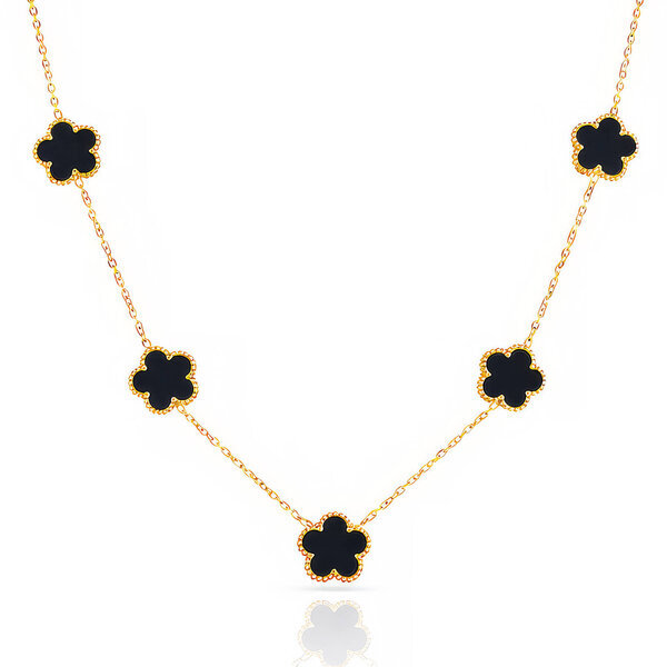 "Flower Meadow" Necklace, 18K Gold Plated Steel