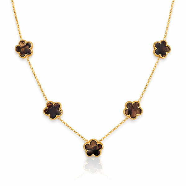 "Flower Meadow" Necklace, 18K Gold Plated Steel