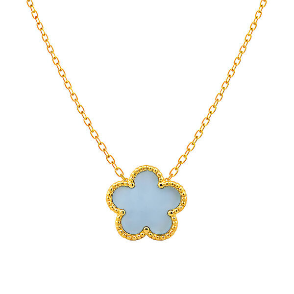 "Flower" Necklace, 18K Gold Plated Steel
