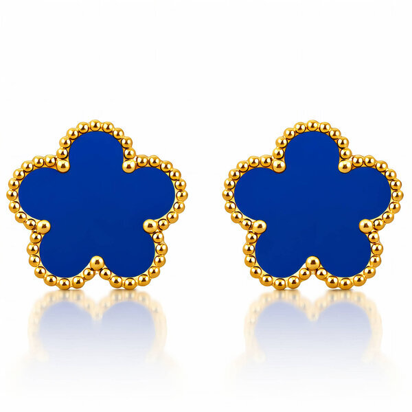"Flowers" Earrings, 18K Gold Plated Steel