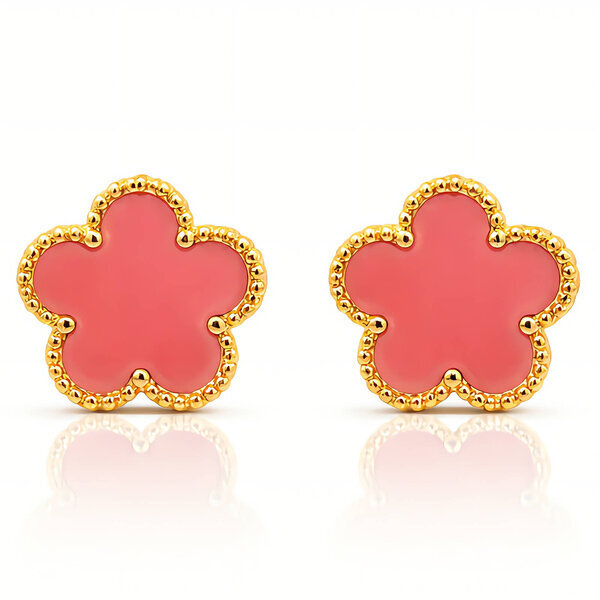 "Flowers" Earrings, 18K Gold Plated Steel