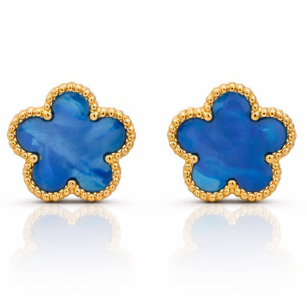 "Flowers" Earrings, 18K Gold Plated Steel