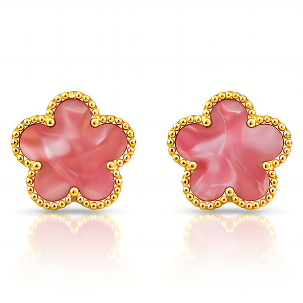 "Flowers" Earrings, 18K Gold Plated Steel