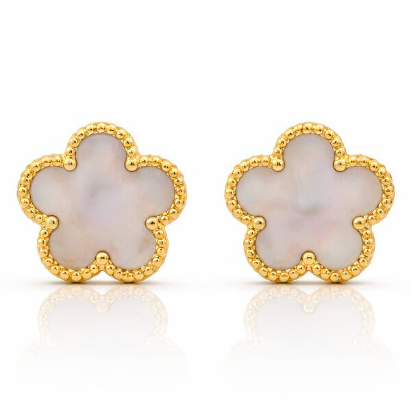 "Flowers" Earrings, 18K Gold Plated Steel